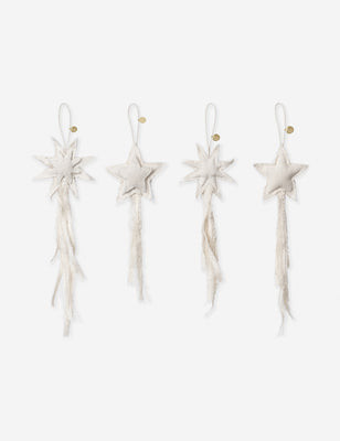 Vela Star Ornaments (Set of 4) by Ferm Living, White | Lulu and Georgia 