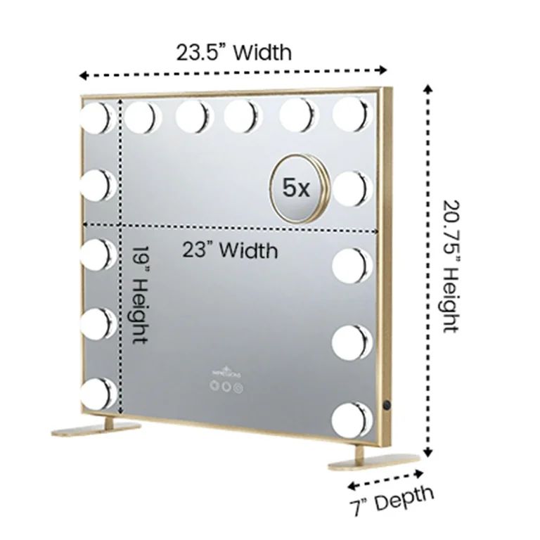 Impressions Vanity Hollywood Wall Mounted Tri-Tone Plus LED Makeup Mirror, 5x Magnification (Silv... | Walmart (US)