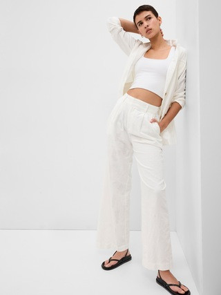 Linen-Cotton Pleated Pants | Gap (US)