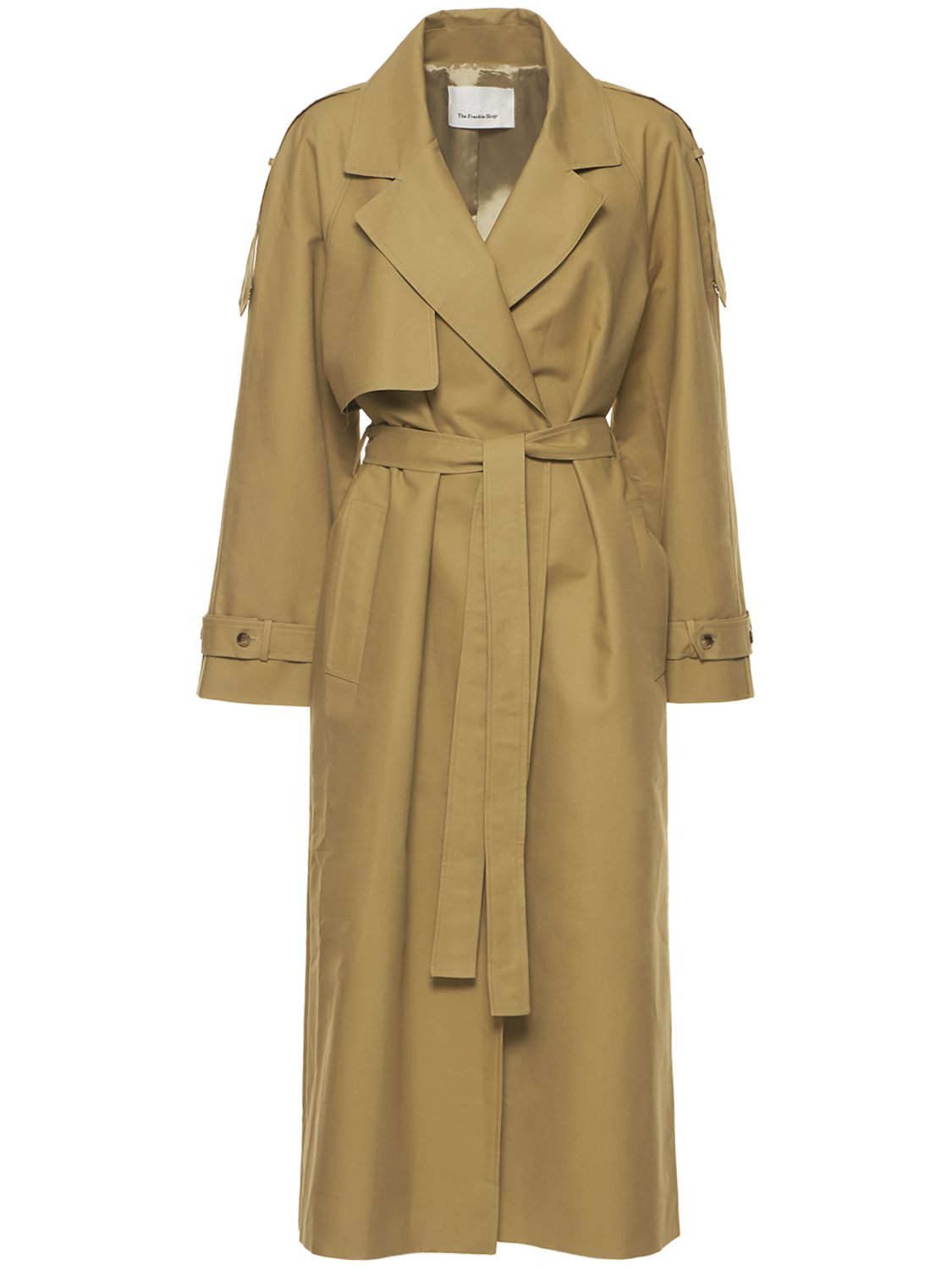 The Frankie Shop - Suzanne cotton trench coat - Khaki | Luisaviaroma | Luisaviaroma