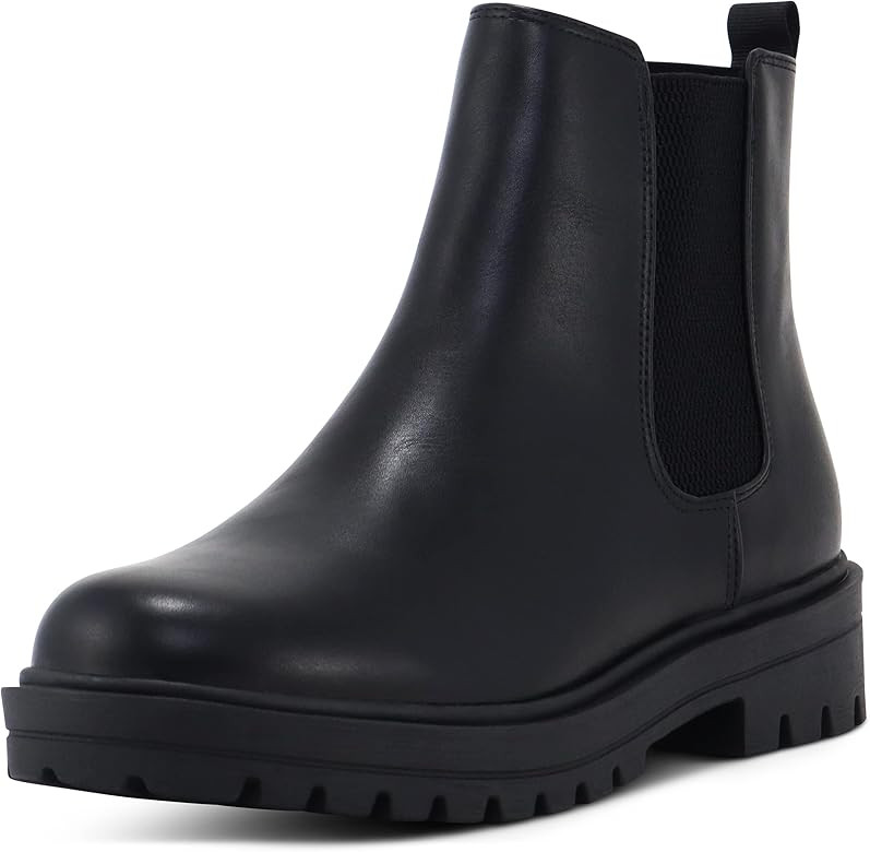 MARCOREPUBLIC Portland Women's Round Toe Chunky Heels Ankle Booties Chelsea Boots | Amazon (US)