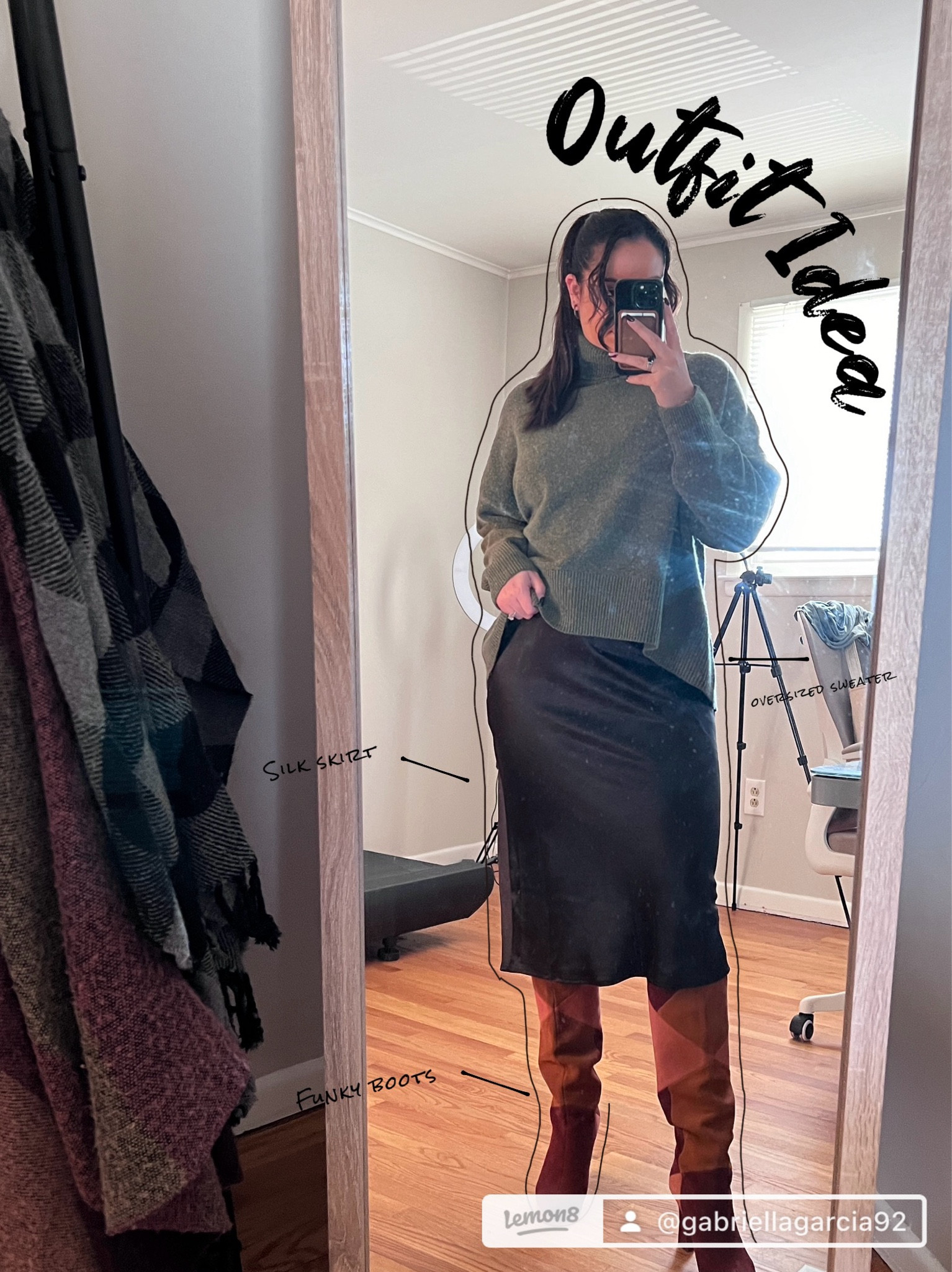 Who says making cute fall outfits need to be expensive? My most worn pieces are a silk skirt, funky boots, and of course my cozy green sweater.  #fallfashion #fashiontips #easyfalloutfits #fashionfinds 

#LTKMidsize #LTKSeasonal #LTKBacktoSchool