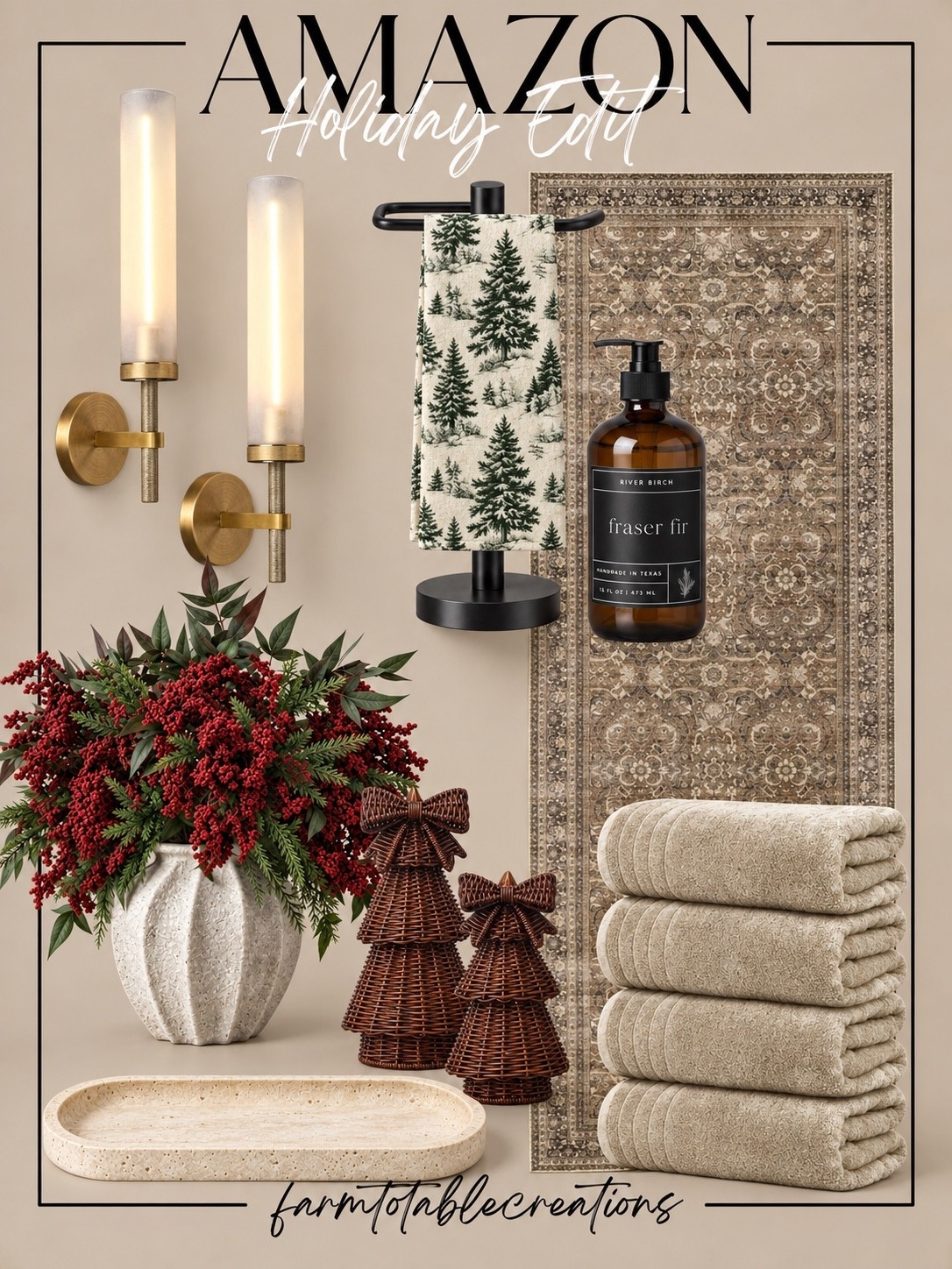 Amazon Holiday Bathroom Edit 🎄

Simple holiday touches that make the bathroom feel extra cozy for the season. I love the mix of warm neutrals, soft textures, greenery, and those little Christmas details that pull everything together.

#AmazonHome #AmazonHolidayDecor #ChristmasBathroomDecor #HolidayBathroom #ChristmasHomeDecor #NeutralChristmasDecor #AmazonBathroomFinds #HolidayHomeDecor

#LTKHome #LTKSaleAlert #LTKSeasonal