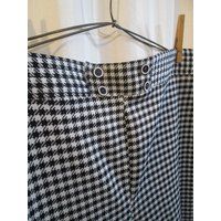 Black & White Vintage Poly Check Pants Bell Bottom Houndstooth 70S Knit Slacks Polyester 18 Xl 37 Wa | Etsy (US)