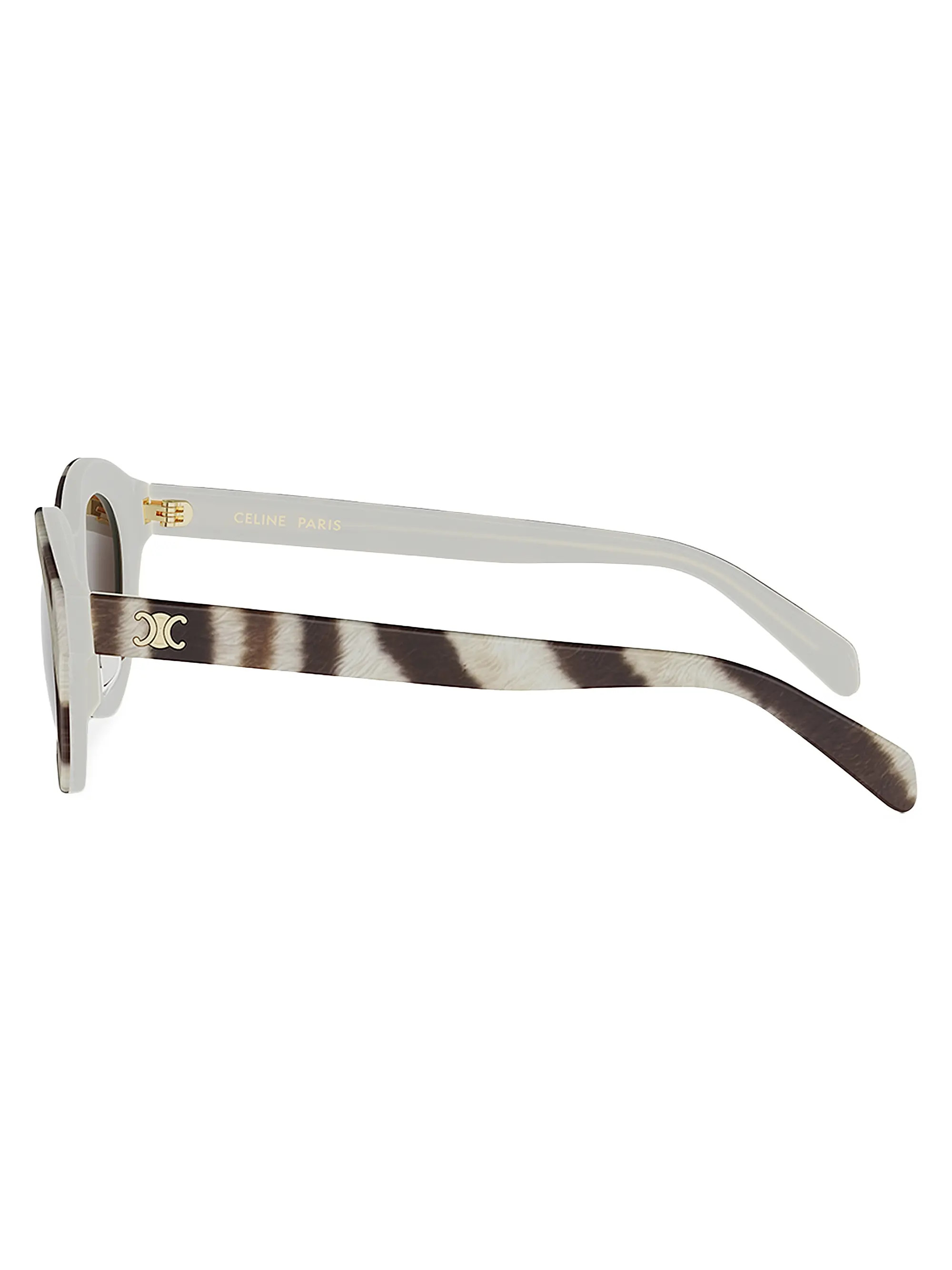 CELINE Triomphe Mini 47MM Oval Sunglasses | Saks Fifth Avenue | Saks Fifth Avenue