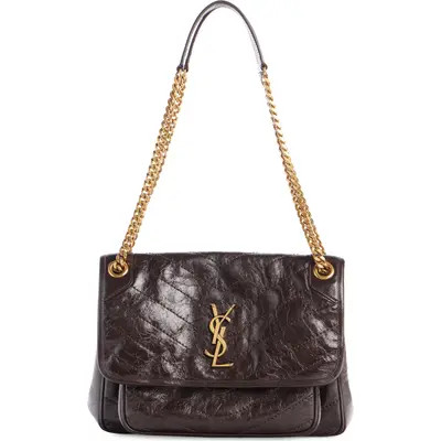 Saint Laurent Medium Niki Leather Shoulder Bag in Rouge Cabernet at Nordstrom | Nordstrom