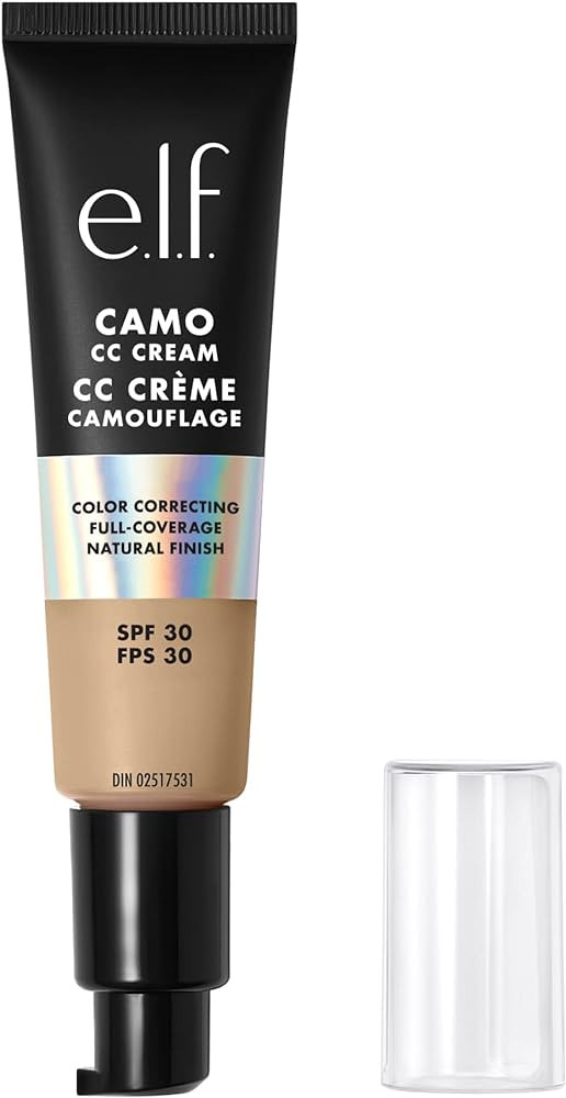 e.l.f. Camo CC Cream, Color Correcting Medium-To-Full Coverage Foundation with SPF 30, Light 205 ... | Amazon (US)