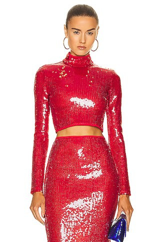 Sequin Long Sleeve Top | FWRD 