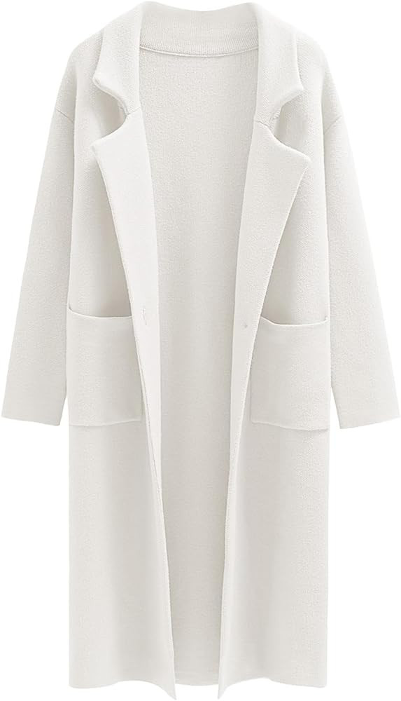 ANRABESS Womens Long Sweater Coats Open Front Knit Cardigans Long Sleeve Lapel Oversized Fall Win... | Amazon (US)