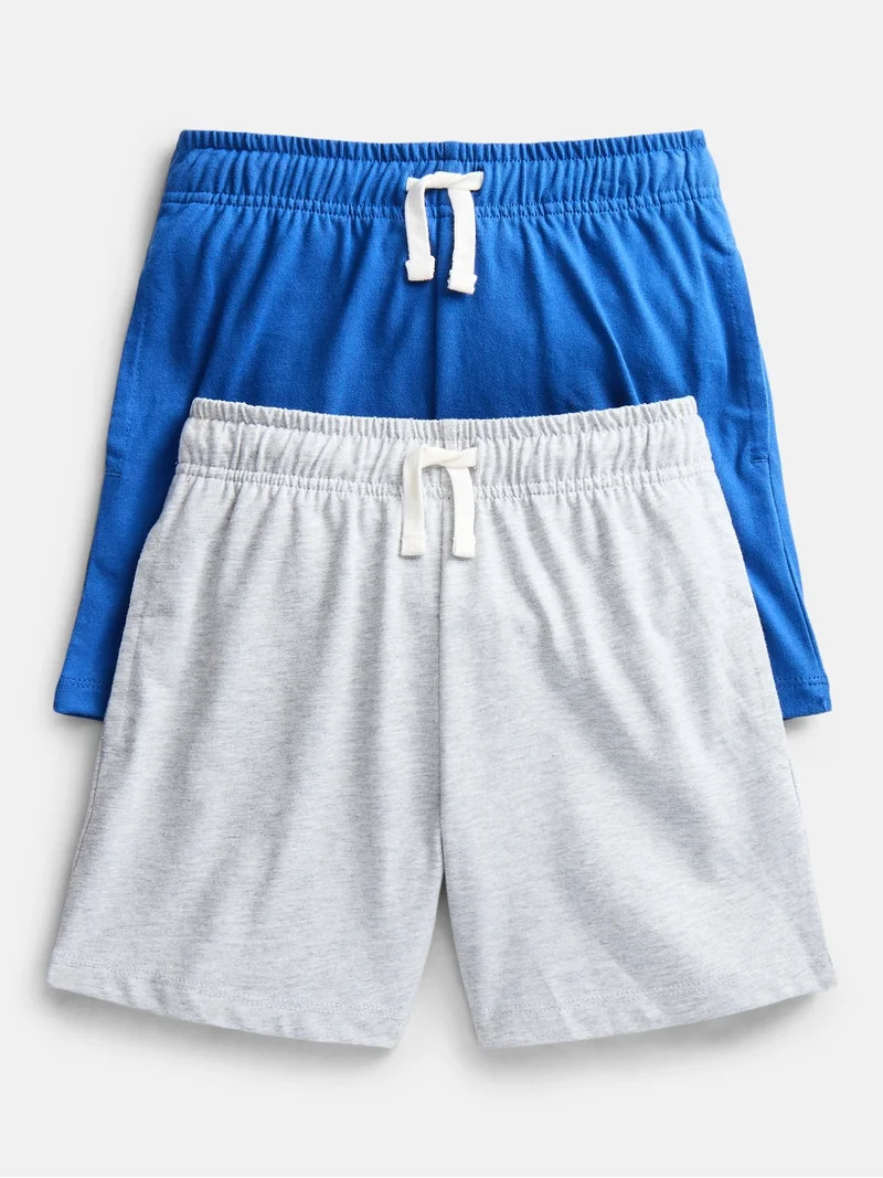 Wonder Nation Little Boys' Pull On Knit Shorts, 2-Pack, Sizes 4-10 | Walmart (US)