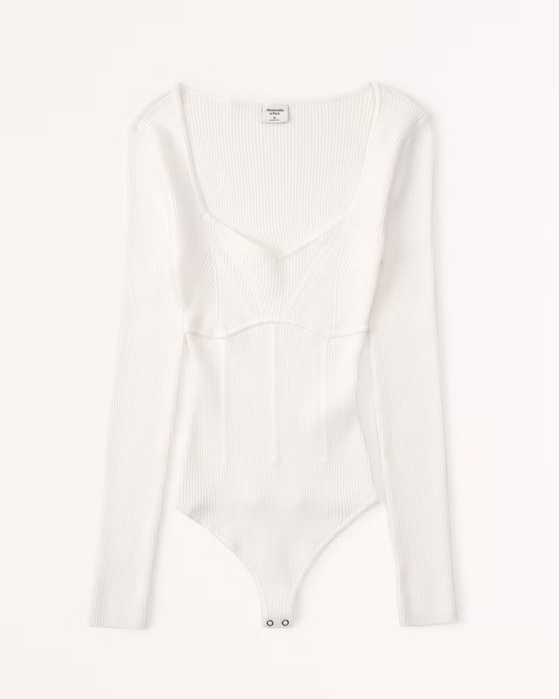 Women's Corset Sweetheart Sweater Bodysuit | Women's Tops | Abercrombie.com | Abercrombie & Fitch (US)