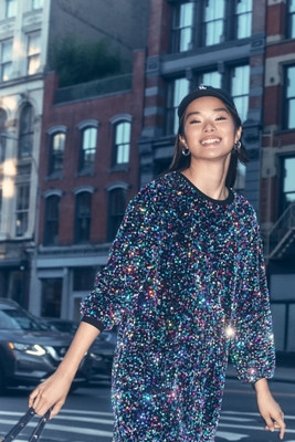 By Anthropologie Velvet Sequin Mini Dress | Anthropologie (US)