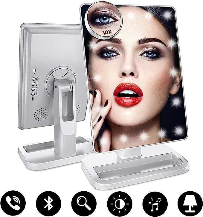 BeautifyBeauties Lighted Makeup Mirror, Vanity Mirror with Bluetooth. Adjustable Brightness, Deta... | Amazon (US)
