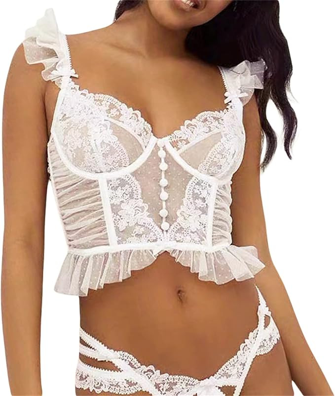 Women Sexy Hollow Retro Halter Camisole Summer Fashion Solid Color Aesthetic Vintage Sleeveless B... | Amazon (US)