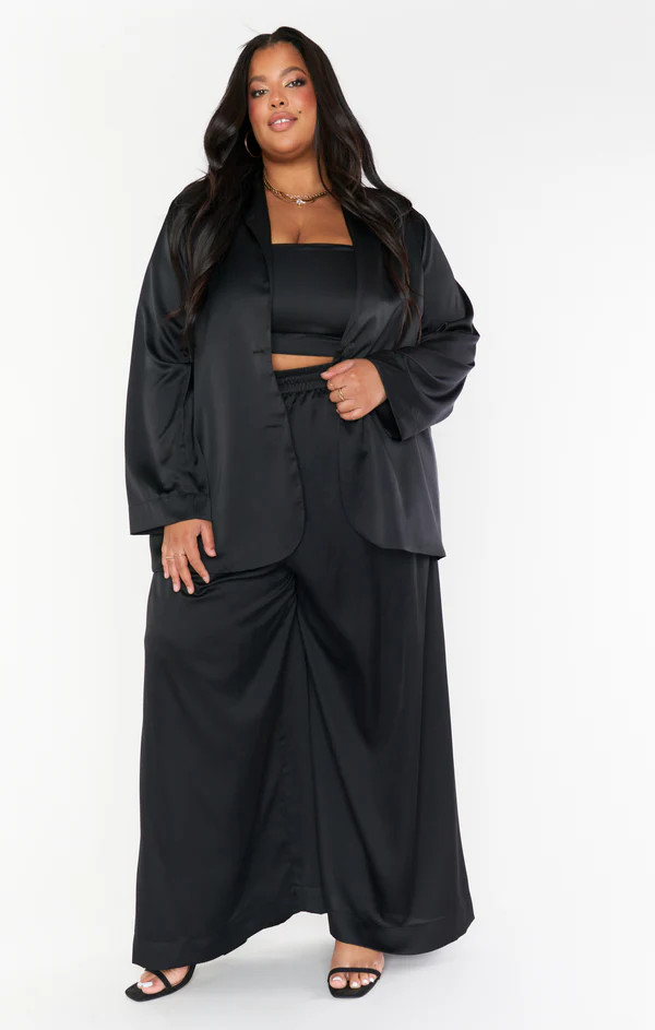 Felix Blazer ~ Black Luxe Satin | Show Me Your Mumu