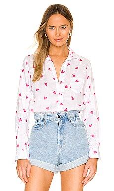 Frank & Eileen Barry Woven Button Up in Pink Messy Hearts from Revolve.com | Revolve Clothing (Global)