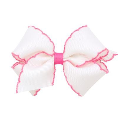 Wee Ones Hair Bow with Moonstitch Trim | The Beaufort Bonnet Company