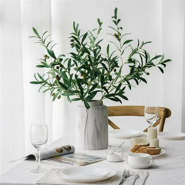 Windfall Olive Tree Branches Artificial Olive Plant Branches Fruits Silk Olive Leaves Decor for H... | Walmart (US)