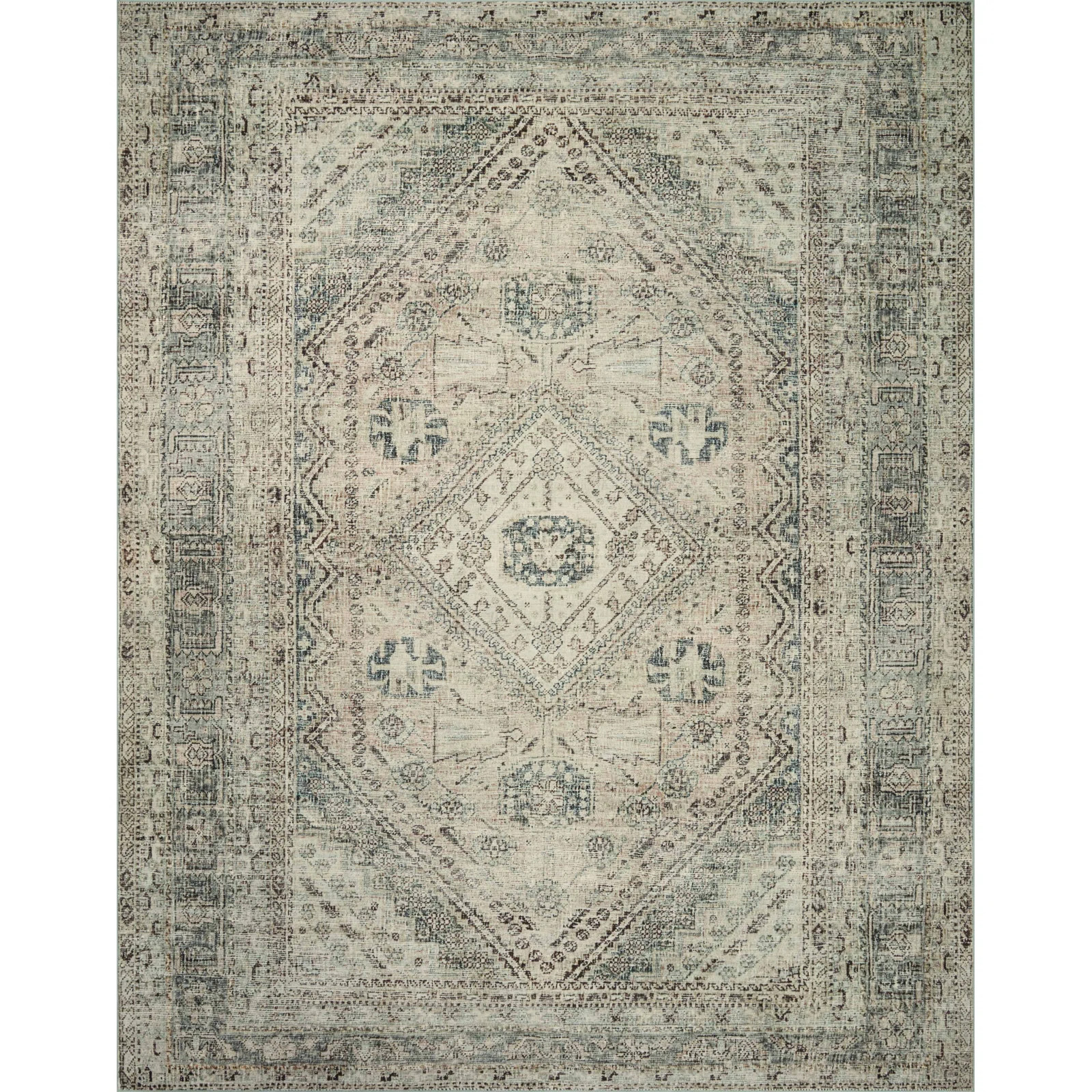 Magnolia Home By Joanna Gaines X Loloi Sinclair Machine Washable Natural / Sage Area Rug | Wayfair North America
