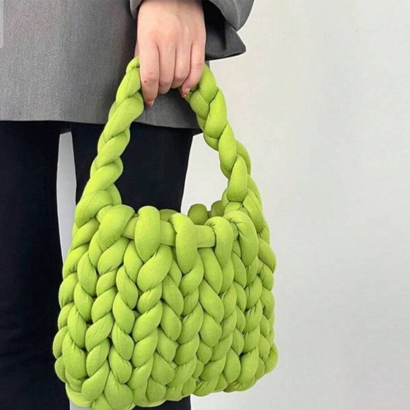 Green Chunky Cable Knit Bag | Poshmark
