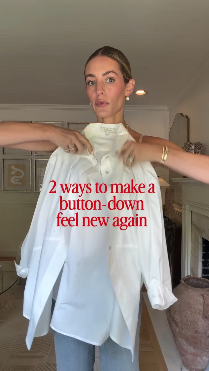 proof that the coolest outfits don’t always have to be about buying something new…sometimes it’s just about styling the basics differently.

giving a staple we all already have in our closets a little refresh👔 two new ways to style your button-down this fall!