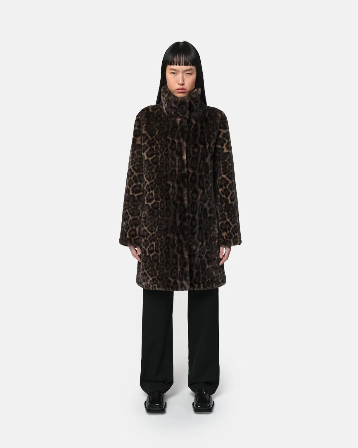 Blair Faux Fur Coat in Dark Leopard | Apparis