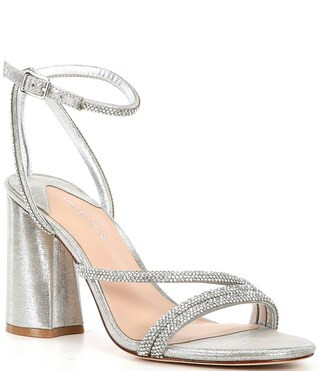 Kameron Rhinestone Strap Block Heel Dress Sandals | Dillard's