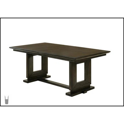 7Pc Rectangular Extendable Dining Set With 18 Inch Leaf, Trestle Base, Beige Upholstered Chairs, And Dark Brown Finish | Wayfair North America