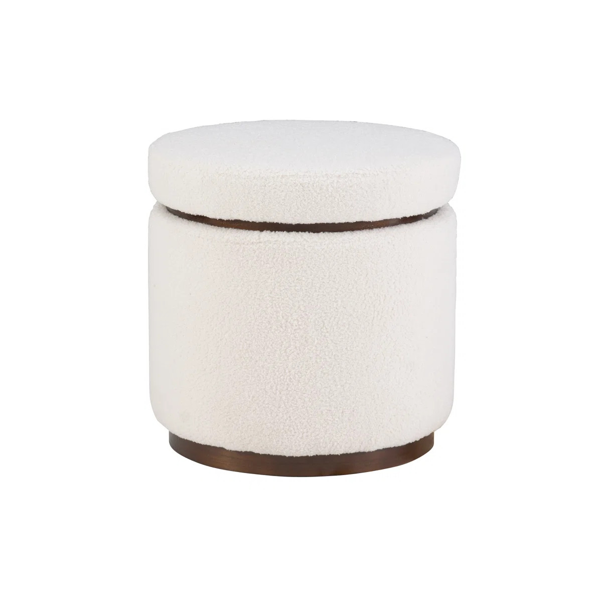 Thurleigh Round Sherpa Ottoman with Storage | Wayfair North America