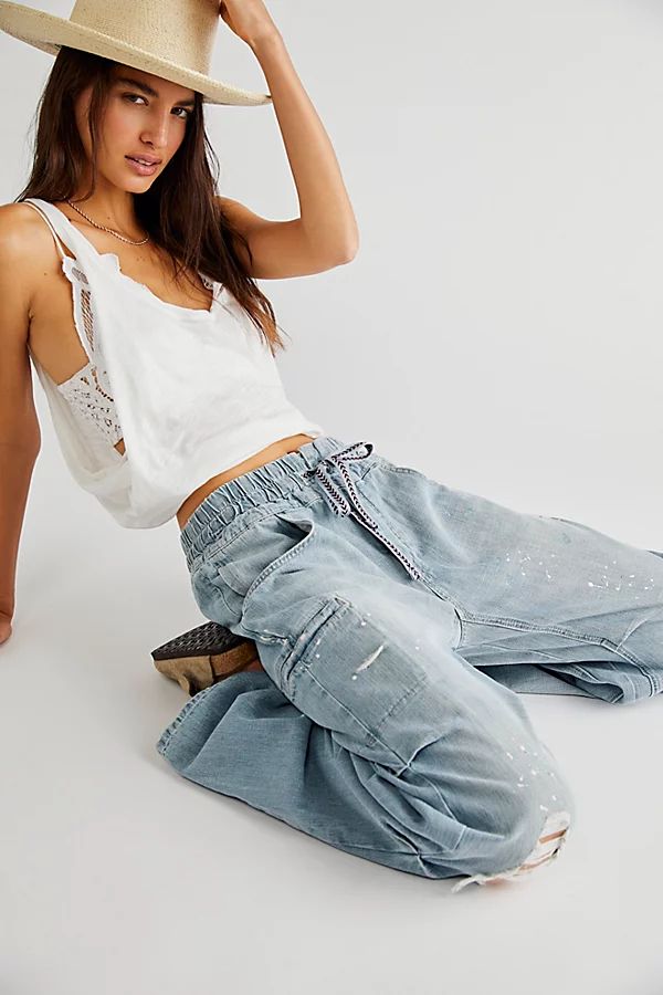 Modern Love Pull-On Jeans by We The Free at Free People, Earthy Blue, XS | Free People (Global - UK&FR Excluded)