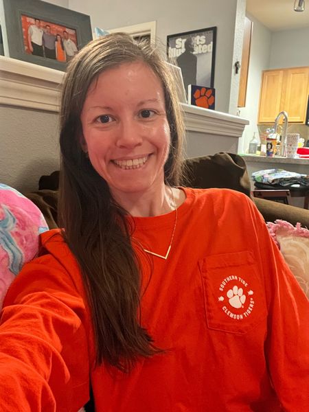 Relaxing in this super soft and comfy long-sleeved Clemson t-shirt by Southern Tide that’s on sale and still available in most sizes. Also comes in purple. I’ve also linked an initial necklace similar to one I’m wearing that is currently on sale and buy one, get one 50% off! 

#LTKsalealert #LTKfindsunder50 #LTKfindsunder100