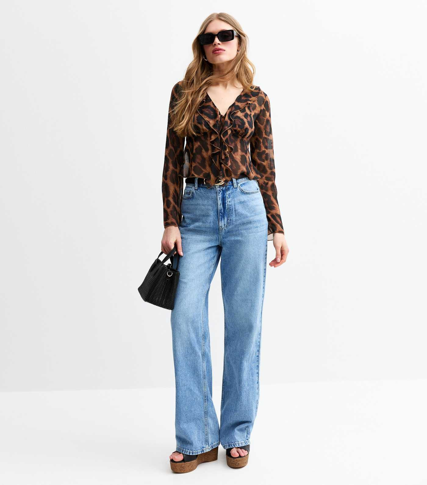 Brown Leopard Print Sheer Tie-Fastening Frill Trim Crepe Blouse
						
						Add to Saved Items
	... | New Look (UK)