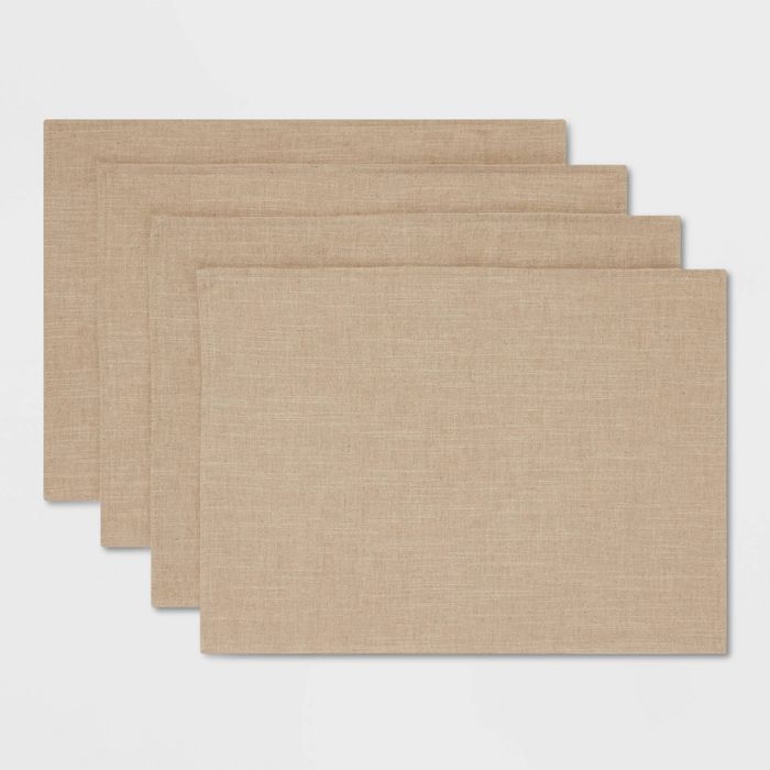 4pk Cotton Linen Blend Holiday Placemats - Threshold™ | Target