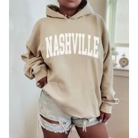 Minimalist Nashville Hoodie Tennessee Sweatshirt Retro 70S Style Unisex Graphic Sweatshirts For Guys Or Ladies, State Sweatshirt, Sand Color | Etsy (US)