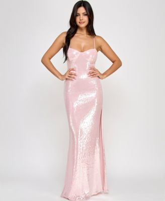 Emerald Sundae Juniors' Sequin Sweetheart Open-Back Gown, Created for Macy's - Macy's | Macy's