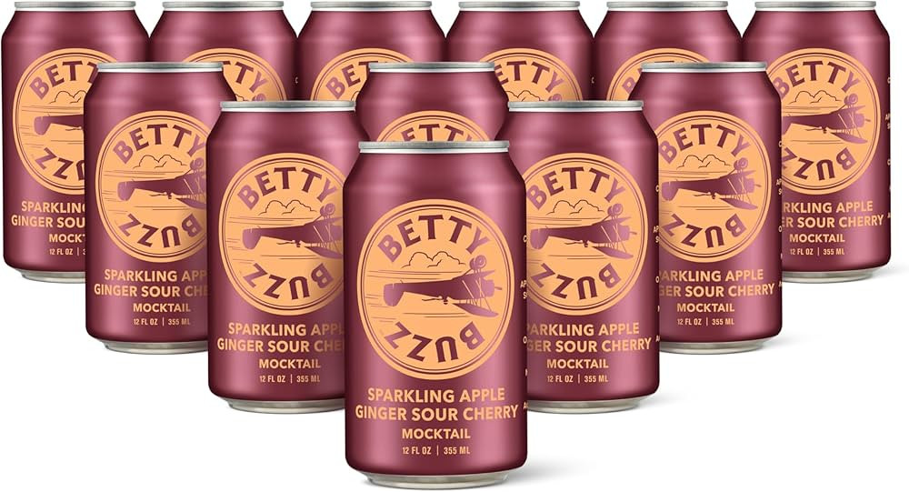 Betty Buzz Sparkling Apple Ginger Sour Cherry Mocktail by Blake Lively (12 pack Cans) - Natural F... | Amazon (US)