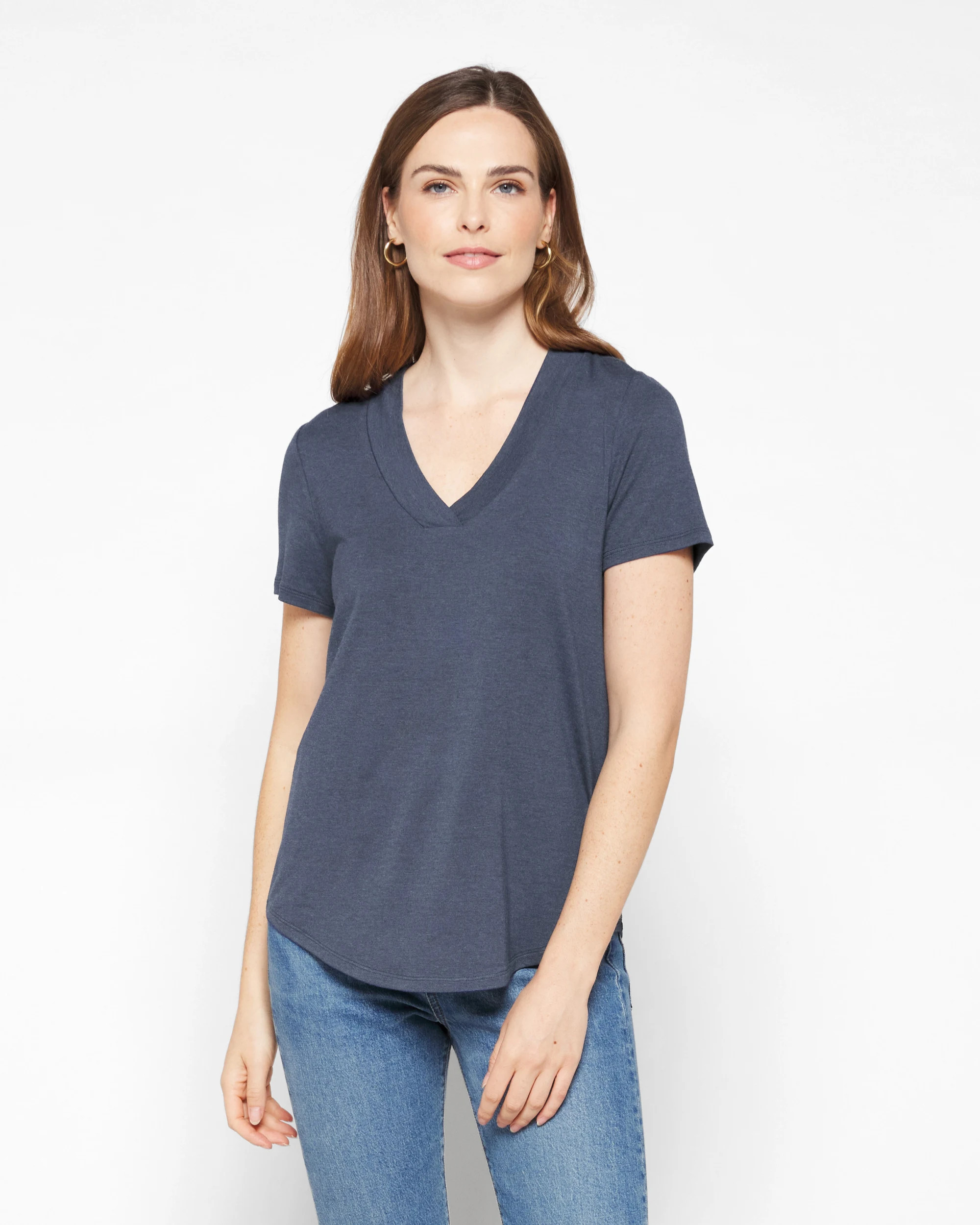 Erin Overlap V Neck Knit Tee | Stitch Fix