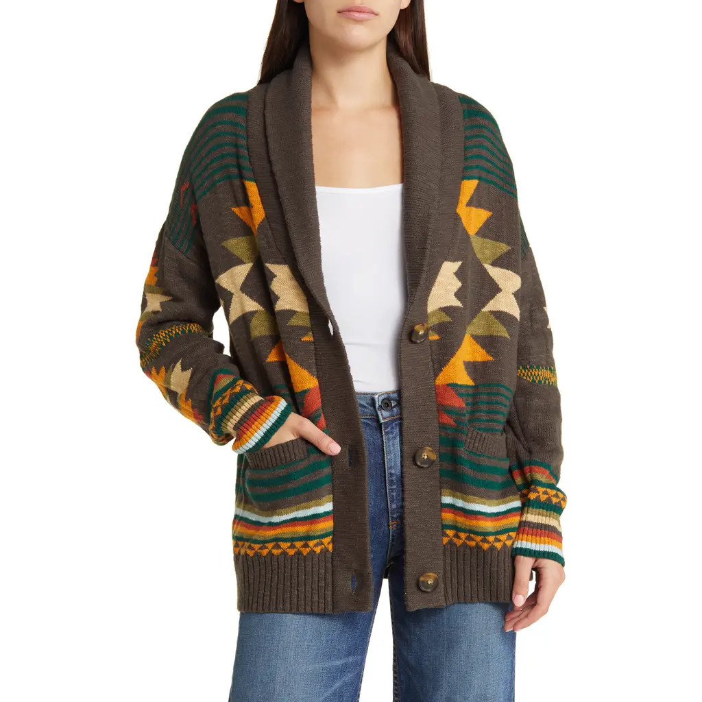 Faherty Woodland Organic Cotton Cardigan in Eagle Peak at Nordstrom Rack, Size Small | Nordstrom Rack