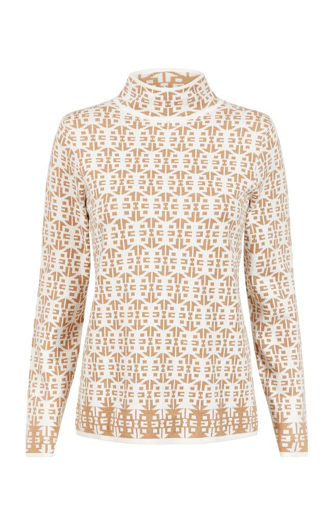 Organic Cotton Geometric Jacquard Sweater | Etcetera