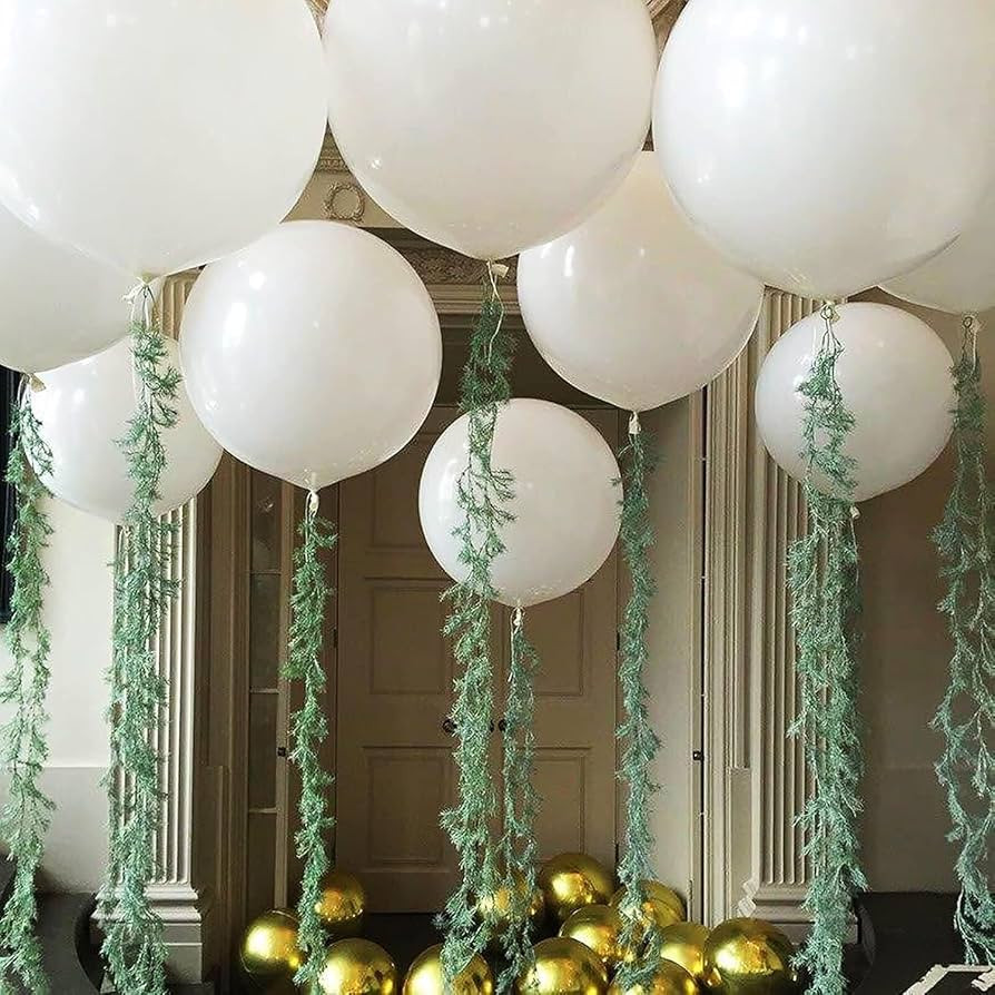 15pcs Latex Big Balloons 24 Inch White Large Balloon Giant Heavy Duty Balloon for Wedding Baby Sh... | Amazon (US)