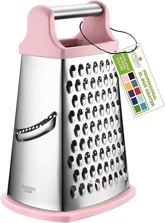 Spring Chef Professional Box Grater, Stainless Steel with 4 Sides, Best for Parmesan Cheese, Vege... | Amazon (US)