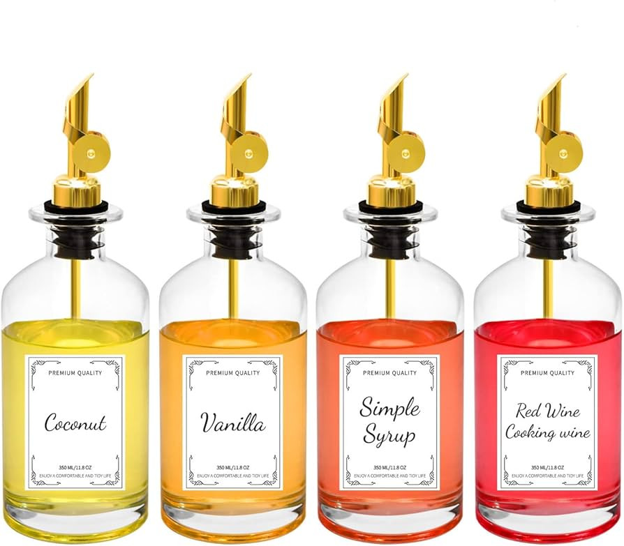 Monrocco Olive Oil Dispenser Bottle for Kitchen 4Pack Olive Oil and Vinegar Dispenser Set Olive O... | Amazon (US)