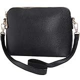 Humble Chic Saffiano Convertible Handbag - Mini Vegan Leather Structured Zip Shoulder Purse or Cross | Amazon (US)