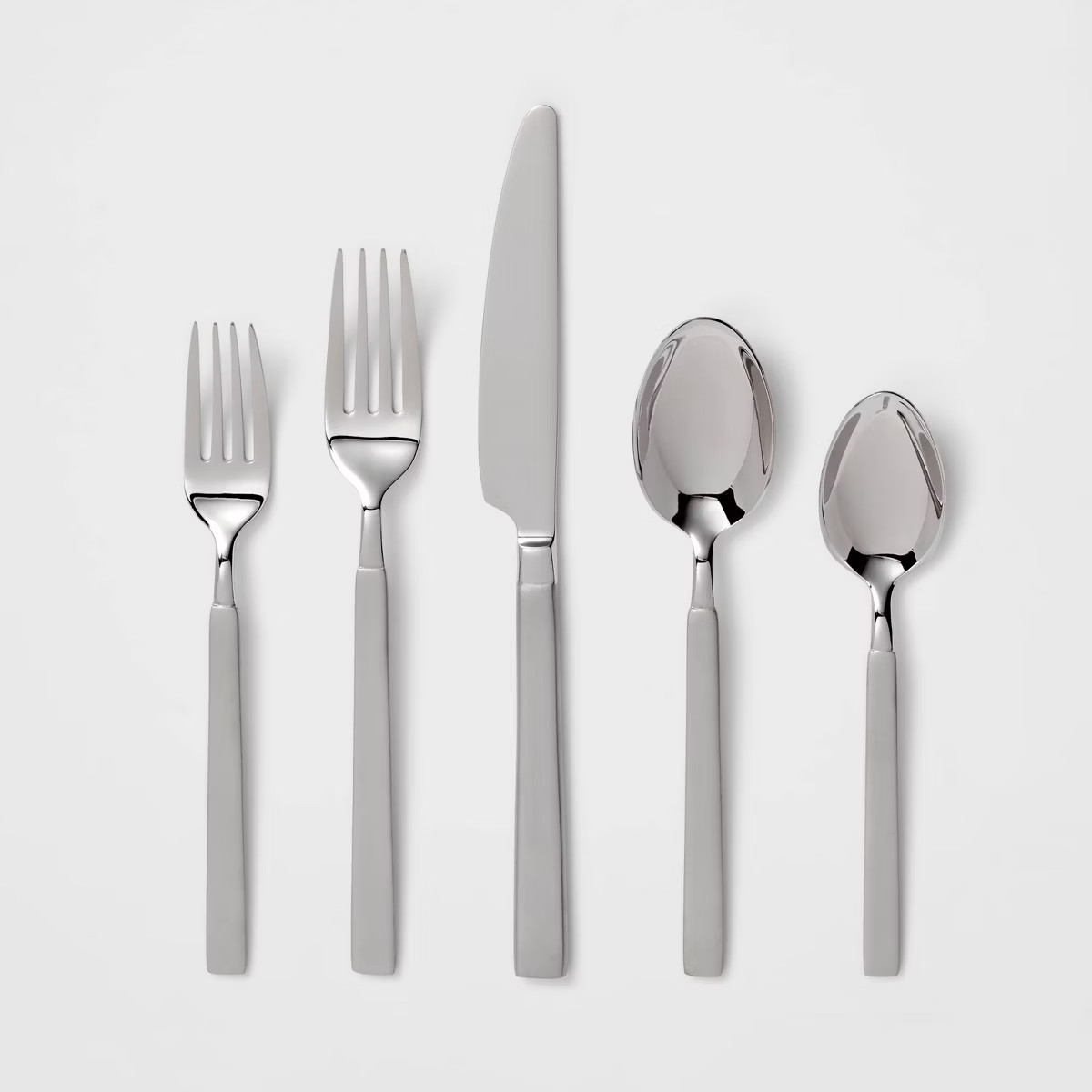 20pc Newfane Flatware Set Silver - Threshold™: Stainless Steel Silverware, Service for 4, Dishw... | Target