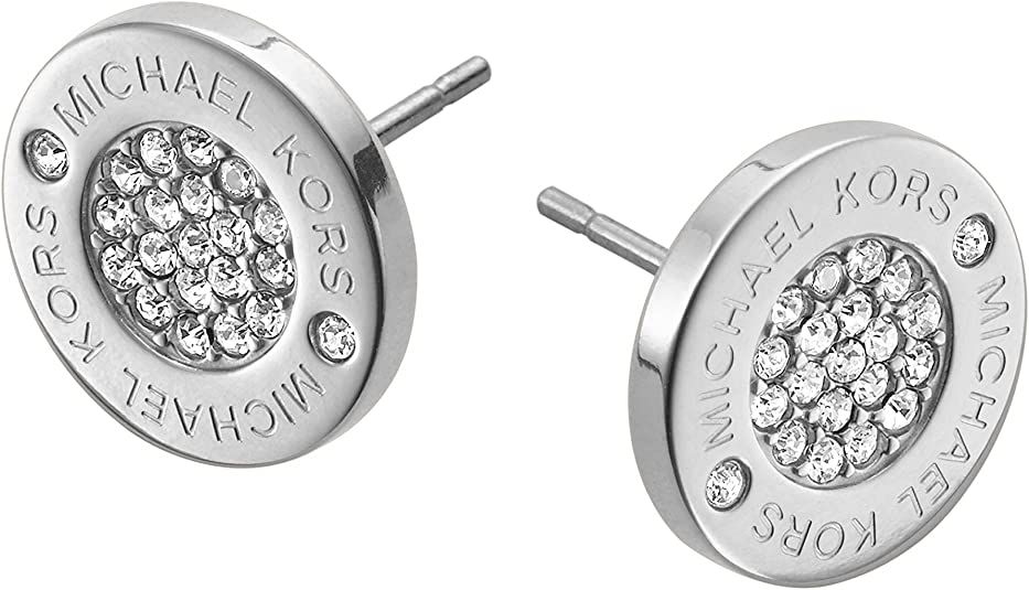 Amazon.com: Michael Kors Silver Tone Logo Pave Stud Earrings : Clothing, Shoes & Jewelry | Amazon (US)