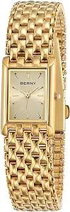 BERNY Gold Watches for Women Updated Ladies Quartz Wrist Watches Stainless Steel Band Womens Smal... | Amazon (US)