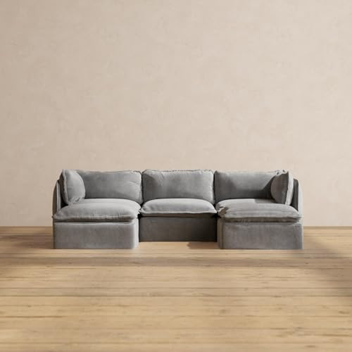 Anabei Modular Washable 3-Seater U-Sectional in Ash | Deluxe+ Seat | Cloud Pillow | Amazon (US)