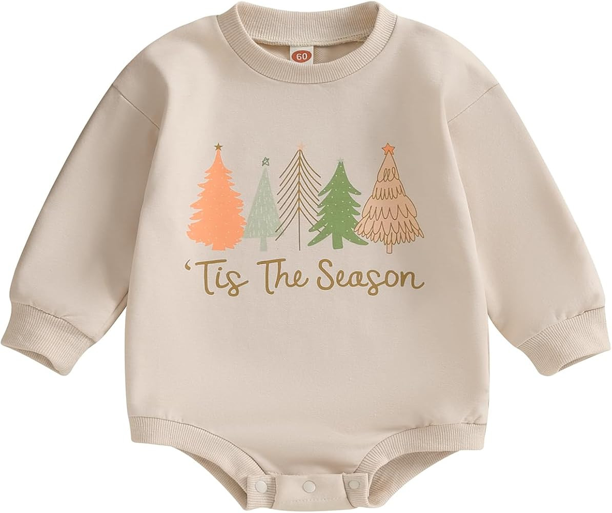 Karuedoo Christmas Baby Boy Girl Clothes Santa Claus Sweatshirt Romper Crewneck Oversized Long Sl... | Amazon (US)