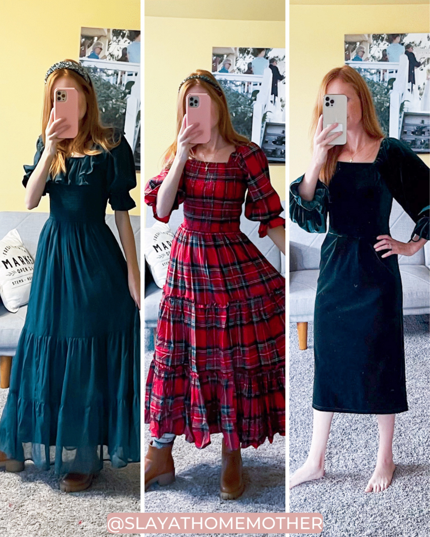 Love these three petite holiday dress outfits! Wearing size XXS in each, fits tts. Left and center dresses have smocked bust. 

Holiday outfits, holiday party, christmas party, boots, redhead, holiday looks, Christmas party outfit, Christmas party dress, holiday party dress, smocked dress, petite fashion, petite dress, petite holiday dress, petite style 


#LTKSeasonal #LTKstyletip #LTKHoliday