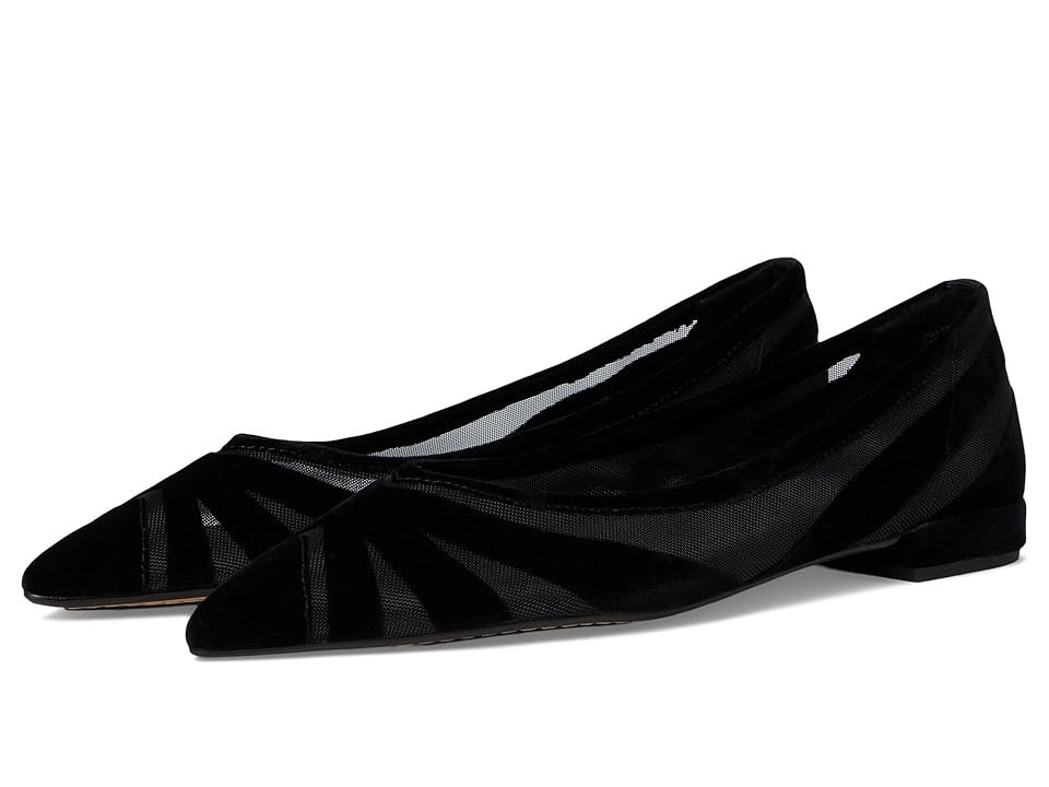 Birdies The Goldfinch 15 Ballet Flat Women's Shoes Black Velvet Mesh : 8 M, Mesh/Rubber/Velvet | Zappos